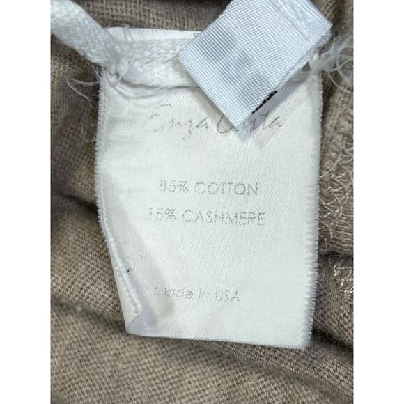 Enza Costa 'Cashmere' Tan Easy Cuffed Crew Size M - Picture 5 of 5